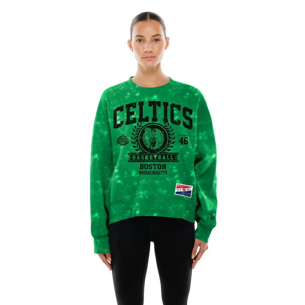 Boston Celtics Women's Throwback Collection Mineral Wash Crewneck Sweatshirt On Sale