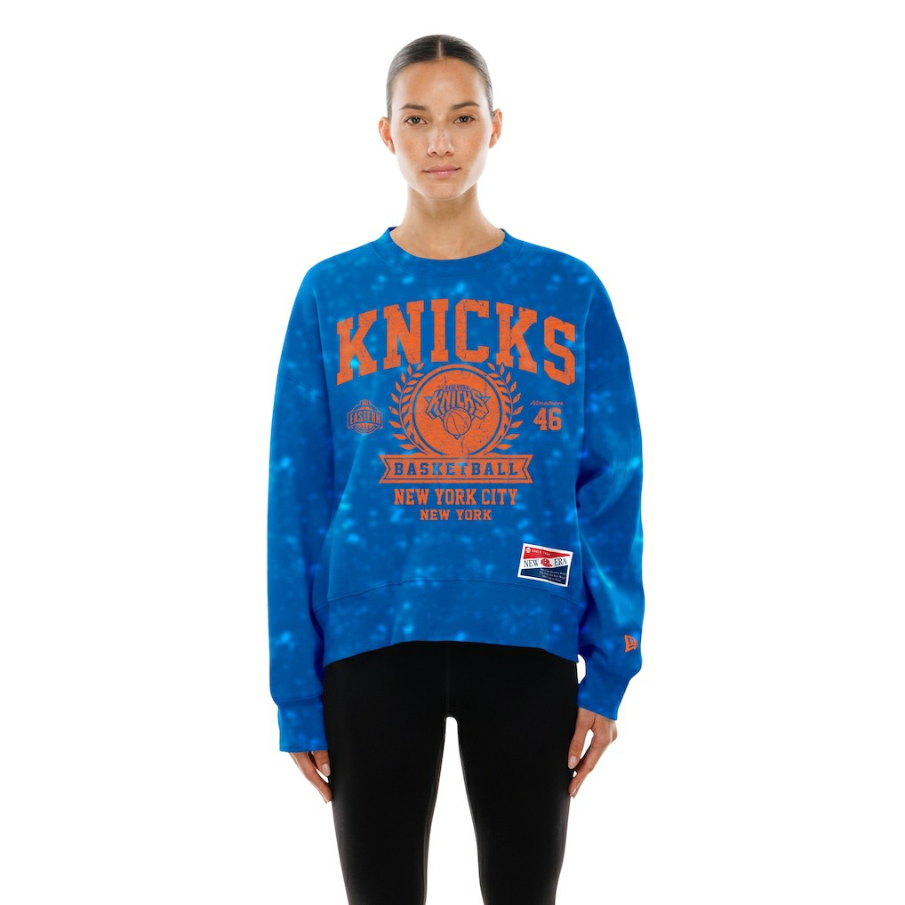New York Knicks Women's Throwback Collection Mineral Wash Crewneck Sweatshirt New