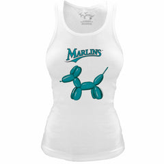 Miami Marlins Tiny Turnip Women's Fitted Balloon Dog Tri-Blend Tank Top | MLB Outlet