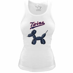 Minnesota Twins Tiny Turnip Women's Fitted Balloon Dog Tri-Blend Tank Top | MLB New