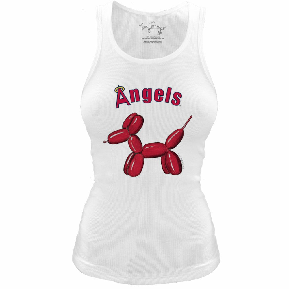 Los Angeles Angels Tiny Turnip Women's Fitted Balloon Dog Tri-Blend Tank Top | MLB New