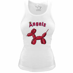 Los Angeles Angels Tiny Turnip Women's Fitted Balloon Dog Tri-Blend Tank Top | MLB New