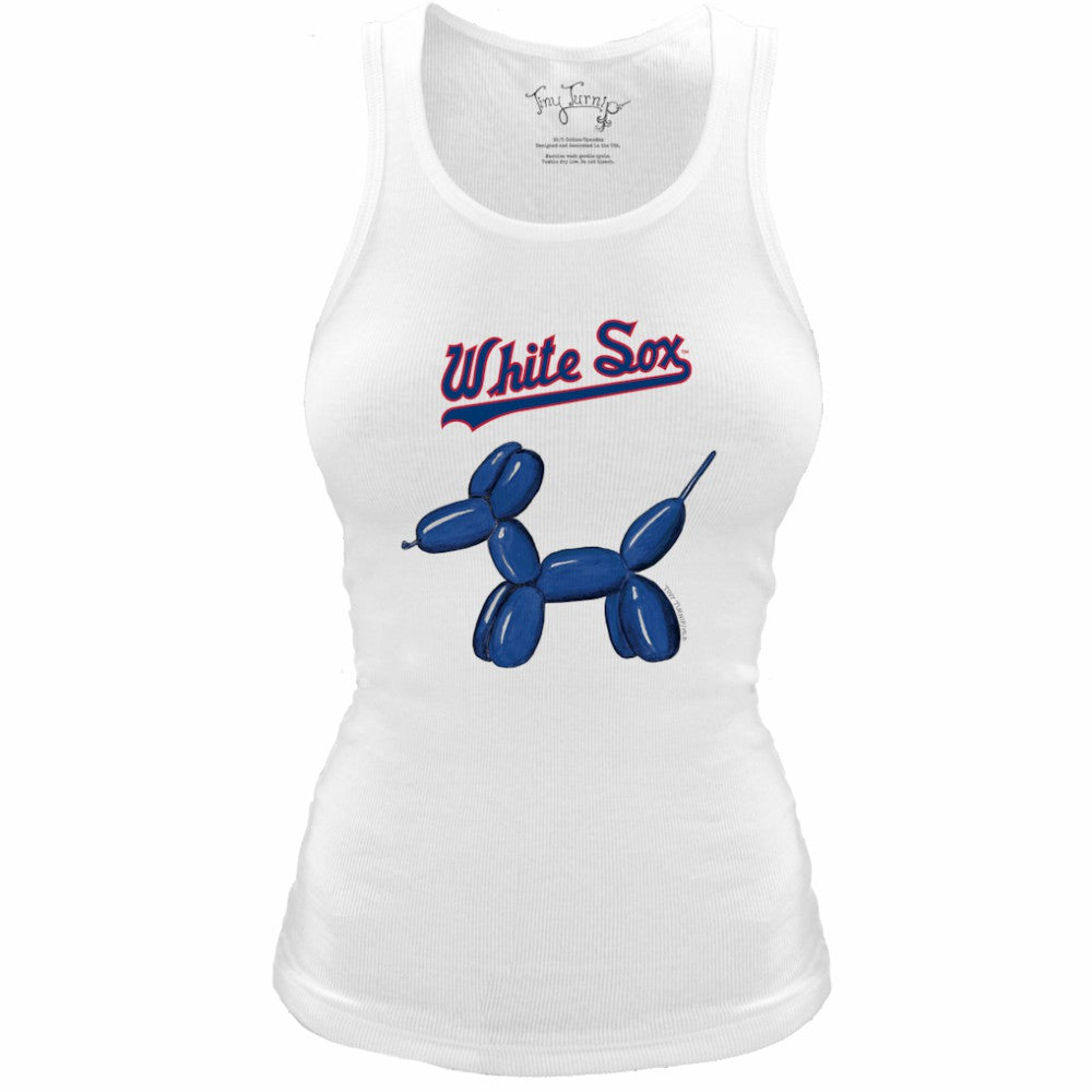 Chicago White Sox Tiny Turnip Women's Fitted Balloon Dog Tri-Blend Tank Top | MLB Discount
