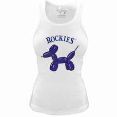 Colorado Rockies Tiny Turnip Women's Fitted Balloon Dog Tri-Blend Tank Top | MLB On Sale