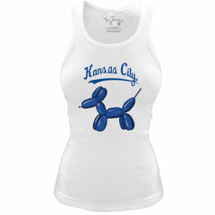 Kansas City Royals Tiny Turnip Women's Fitted Balloon Dog Tri-Blend Tank Top | MLB US