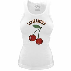 San Francisco Giants Tiny Turnip Women's Fitted Cherries Tri-Blend Tank Top | MLB New