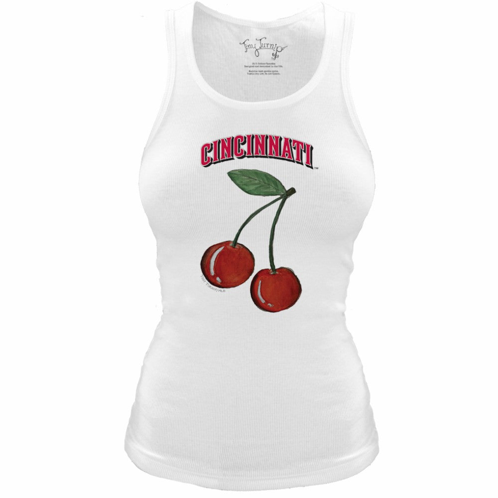 Cincinnati Reds Tiny Turnip Women's Fitted Cherries Tri-Blend Tank Top | MLB Sale