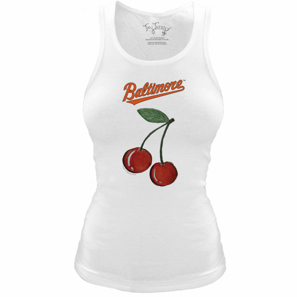 Baltimore Orioles Tiny Turnip Women's Fitted Cherries Tri-Blend Tank Top | MLB Near me