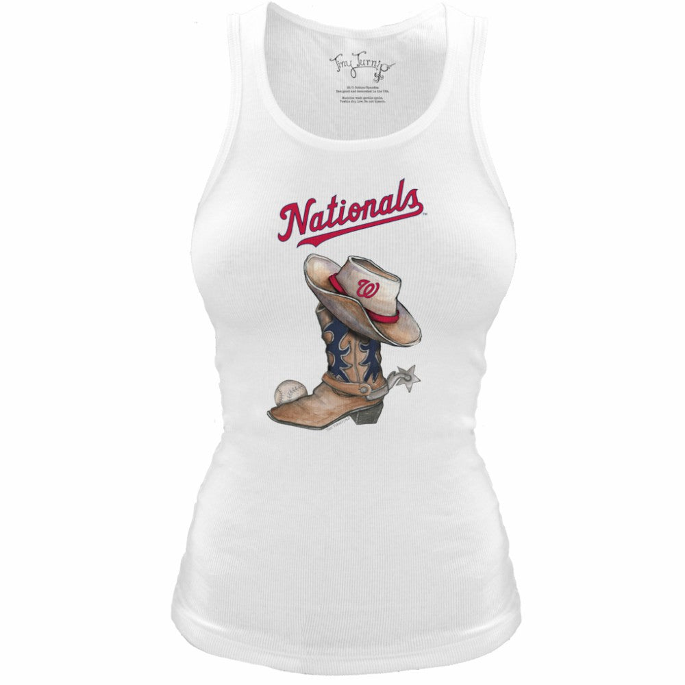 Washington Nationals Tiny Turnip Women's Fitted Vintage Cowboy Boot Tri-Blend Tank Top | MLB US