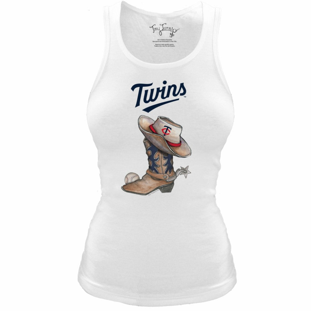 Minnesota Twins Tiny Turnip Women's Fitted Vintage Cowboy Boot Tri-Blend Tank Top | MLB Sale