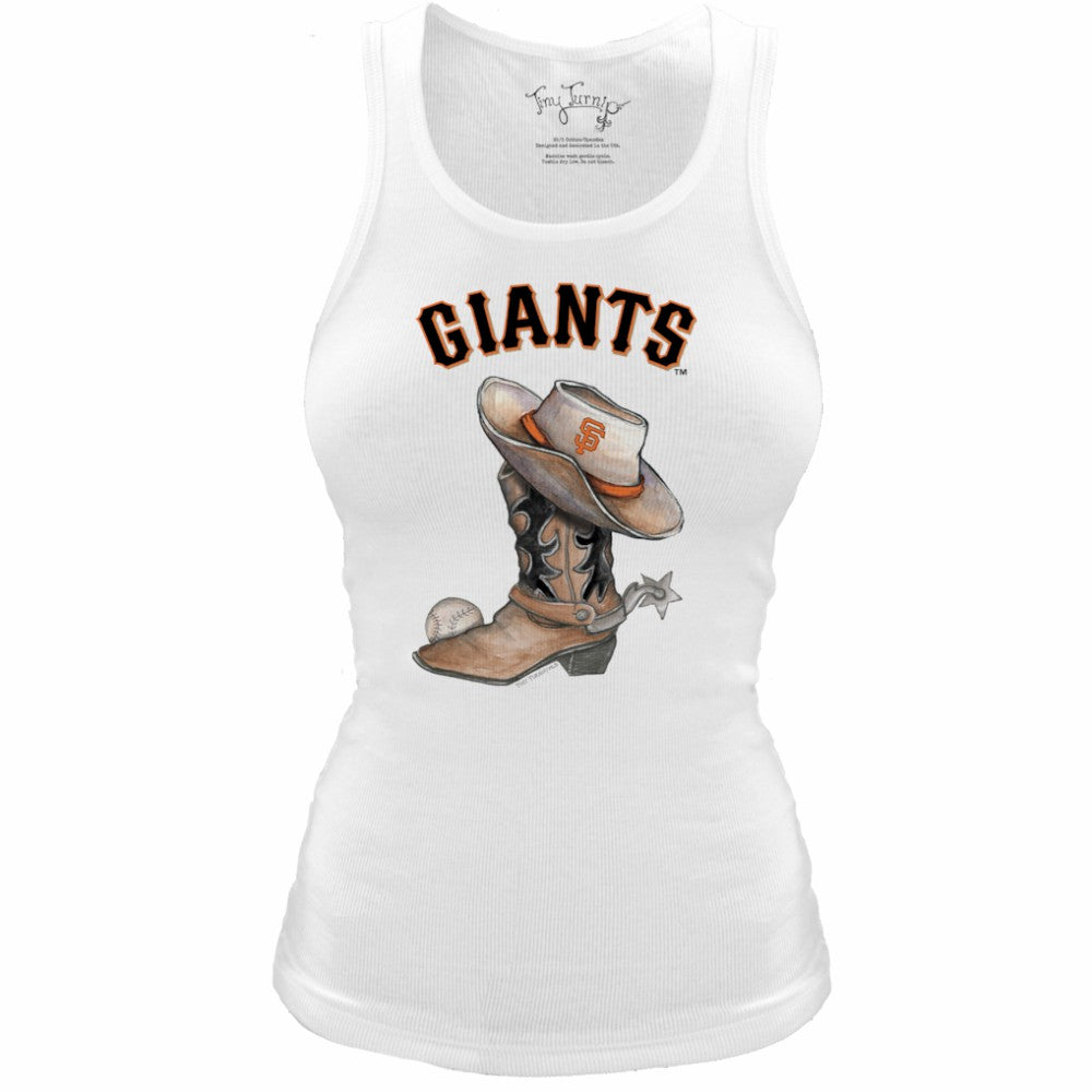 San Francisco Giants Tiny Turnip Women's Fitted Vintage Cowboy Boot Tri-Blend Tank Top | MLB Discount