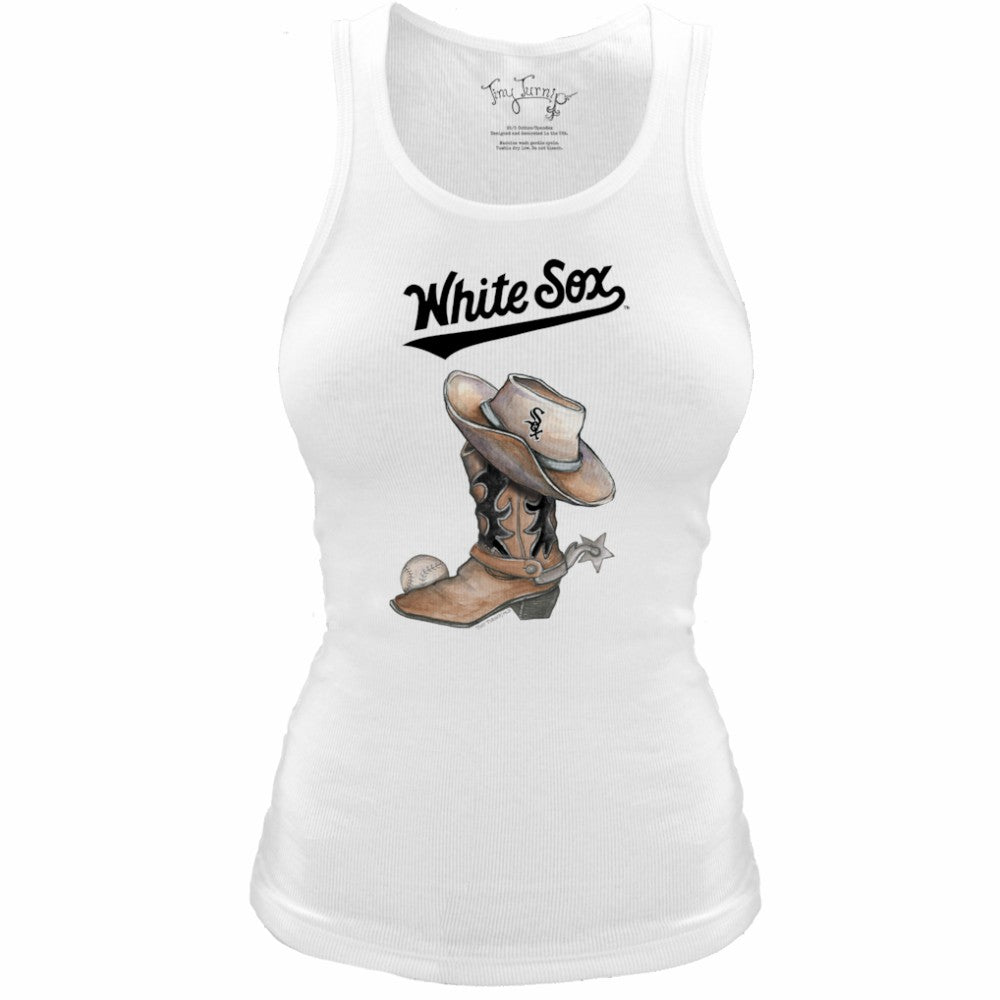 Chicago White Sox Tiny Turnip Women's Fitted Vintage Cowboy Boot Tri-Blend Tank Top | MLB Shop