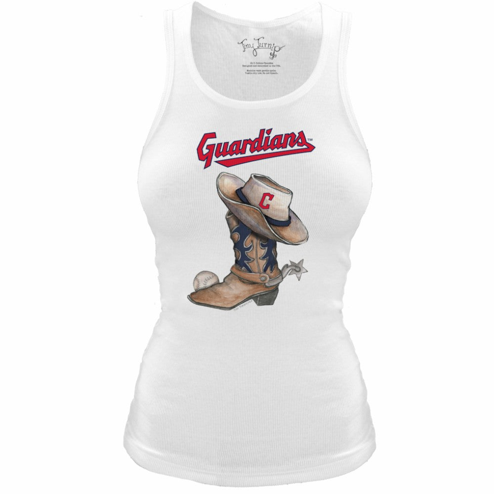 Cleveland Guardians Tiny Turnip Women's Fitted Vintage Cowboy Boot Tri-Blend Tank Top | MLB Sale