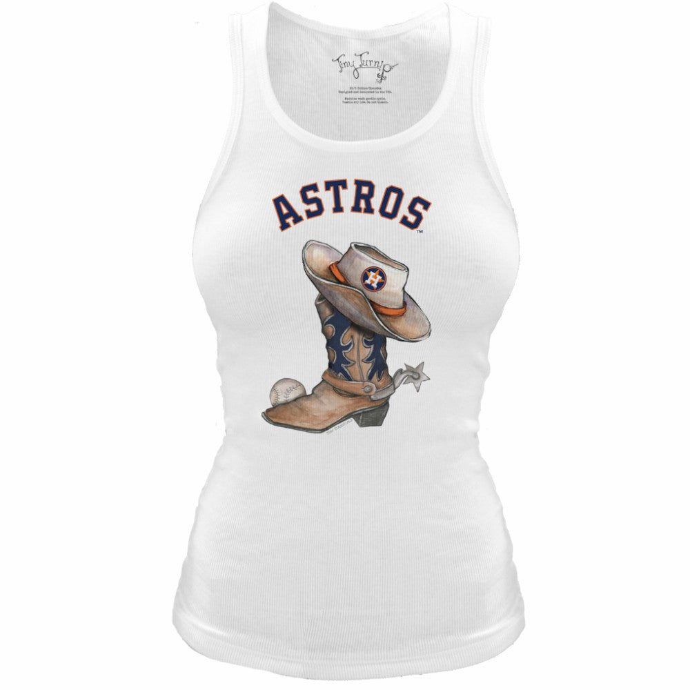 Houston Astros Tiny Turnip Women's Fitted Vintage Cowboy Boot Tri-Blend Tank Top | MLB Outlet