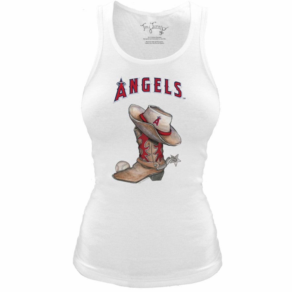 Los Angeles Angels Tiny Turnip Women's Fitted Vintage Cowboy Boot Tri-Blend Tank Top | MLB Shop