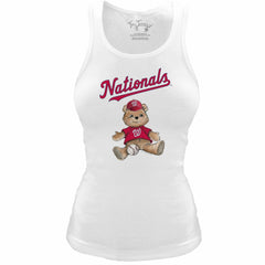 Washington Nationals Tiny Turnip Women's Fitted Teddy Bear Tri-Blend Tank Top | MLB Sale