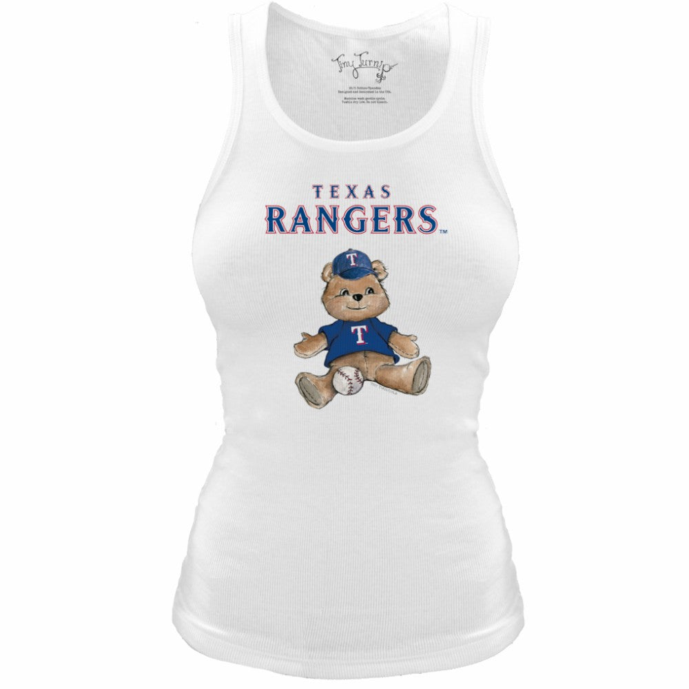 Texas Rangers Tiny Turnip Women's Fitted Teddy Bear Tri-Blend Tank Top | MLB Shop