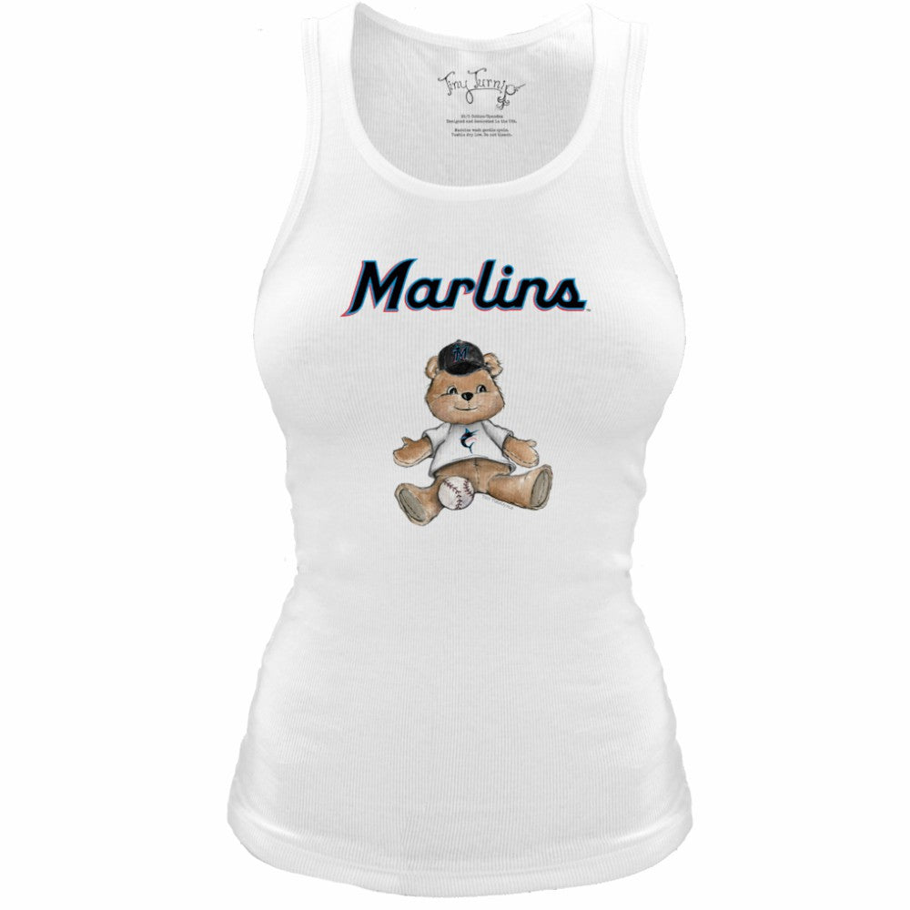 Miami Marlins Tiny Turnip Women's Fitted Teddy Bear Tri-Blend Tank Top | MLB Outlet