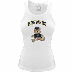 Milwaukee Brewers Tiny Turnip Women's Fitted Teddy Bear Tri-Blend Tank Top | MLB Discount
