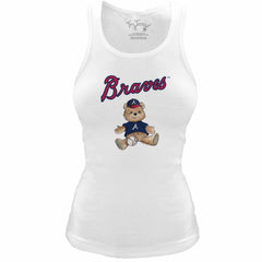 Atlanta Braves Tiny Turnip Women's Fitted Teddy Bear Tri-Blend Tank Top | MLB Shop
