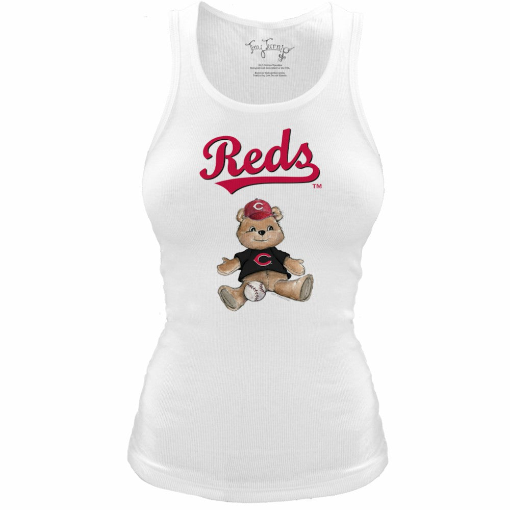 Cincinnati Reds Tiny Turnip Women's Fitted Teddy Bear Tri-Blend Tank Top | MLB Online