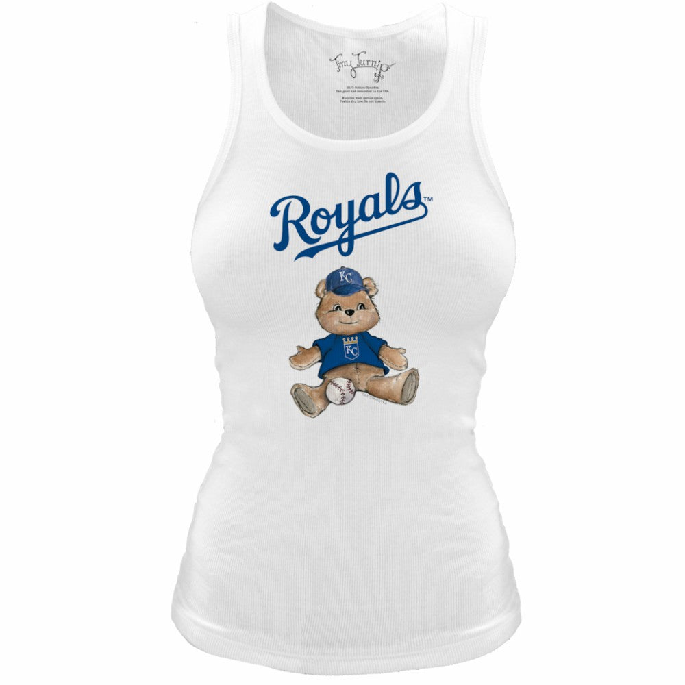 Kansas City Royals Tiny Turnip Women's Fitted Teddy Bear Tri-Blend Tank Top | MLB Discount