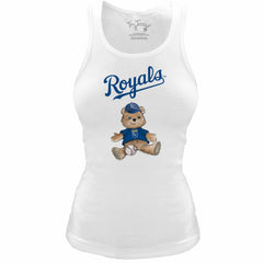 Kansas City Royals Tiny Turnip Women's Fitted Teddy Bear Tri-Blend Tank Top | MLB Discount