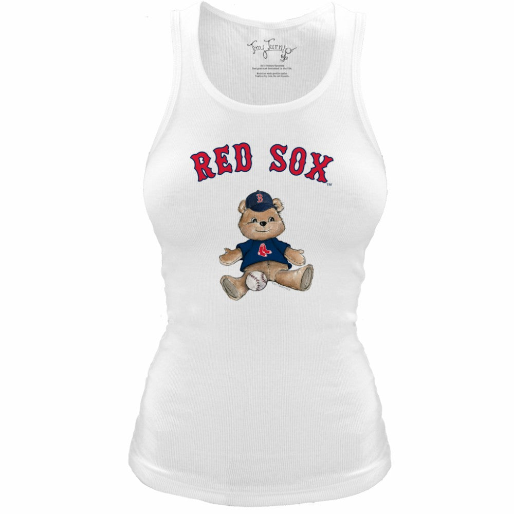 Boston Red Sox Tiny Turnip Women's Fitted Teddy Bear Tri-Blend Tank Top | MLB Near me