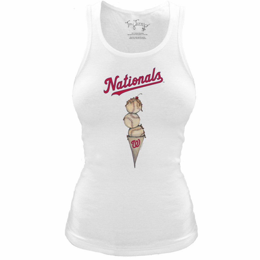 Washington Nationals Tiny Turnip Women's Fitted Triple Scoop Tri-Blend Tank Top | MLB Discount