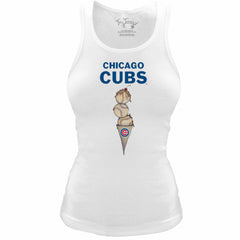 Chicago Cubs Tiny Turnip Women's Fitted Triple Scoop Tri-Blend Tank Top | MLB Shop