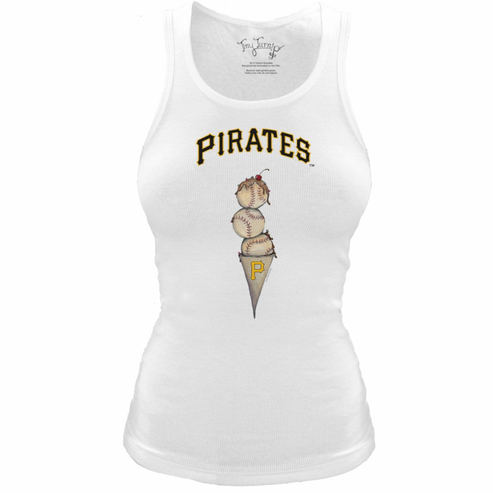 Pittsburgh Pirates Tiny Turnip Women's Fitted Triple Scoop Tri-Blend Tank Top | MLB New
