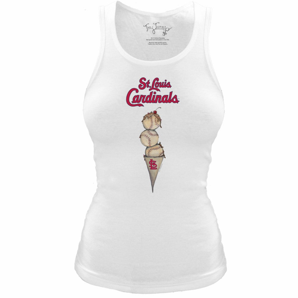 St. Louis Cardinals Tiny Turnip Women's Fitted Triple Scoop Tri-Blend Tank Top | MLB On Sale