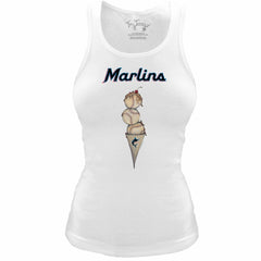 Miami Marlins Tiny Turnip Women's Fitted Triple Scoop Tri-Blend Tank Top | MLB Discount