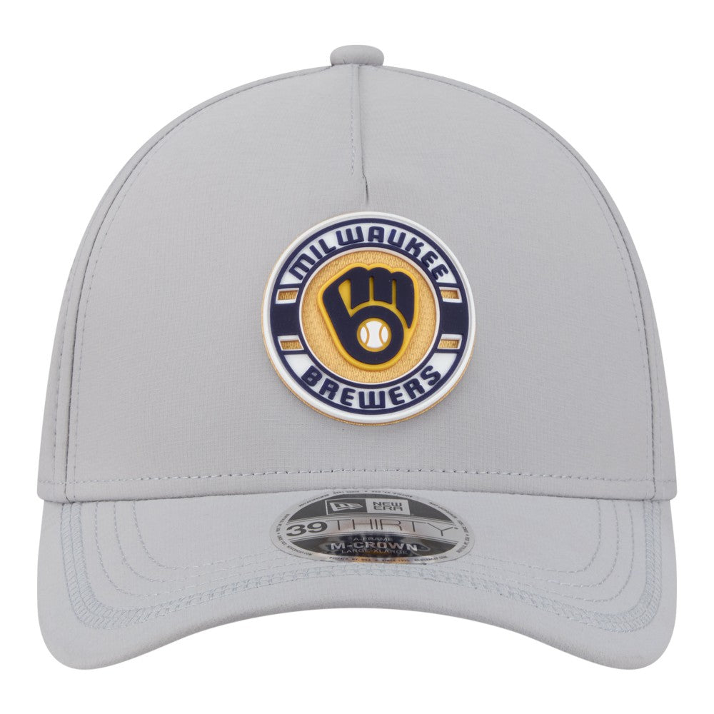 Milwaukee Brewers New Era Patch 39THIRTY A-Frame M-Crown Perforated Flex Hat | MLB Discount