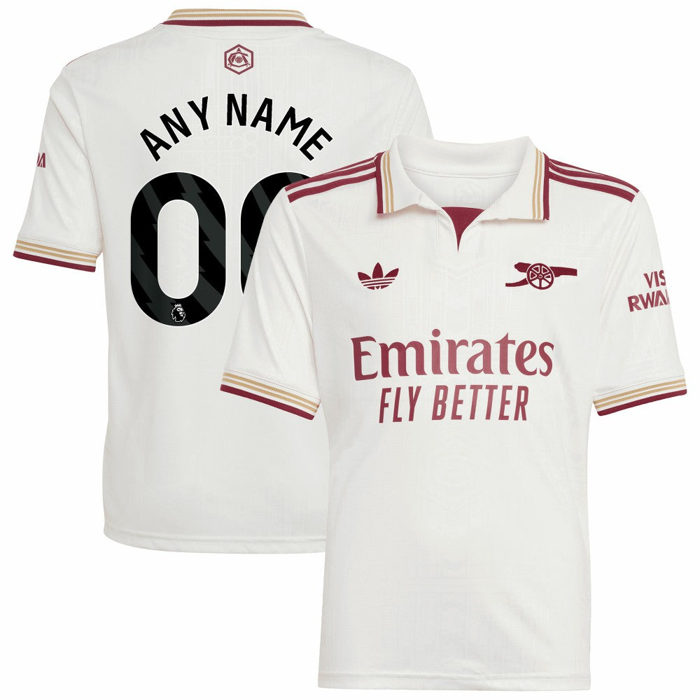 Arsenal Youth 2025/26 Third Replica Custom Jersey White - Adidas