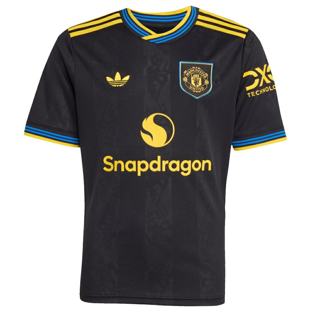 Manchester United Youth 2025/26 Third Replica Custom Jersey Black - Adidas