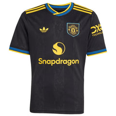 Manchester United Youth 2025/26 Third Replica Custom Jersey Black - Adidas