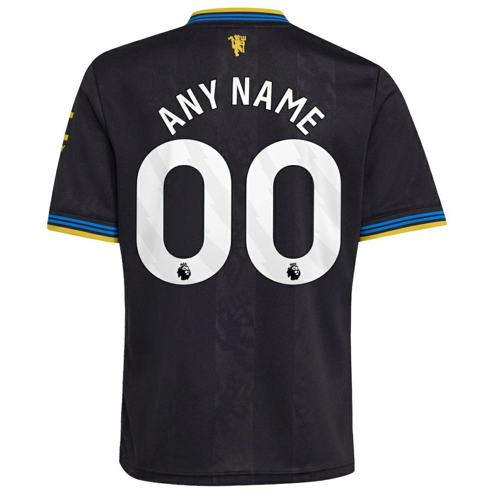 Manchester United Youth 2025/26 Third Replica Custom Jersey Black - Adidas