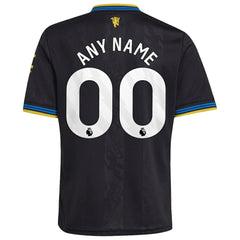 Manchester United Youth 2025/26 Third Replica Custom Jersey Black - Adidas
