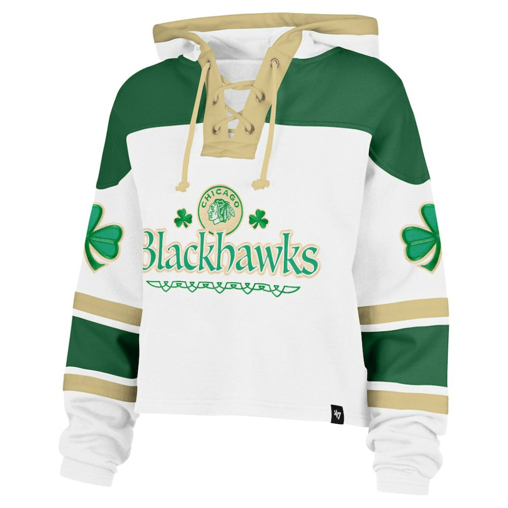 Chicago Blackhawks '47 Women's McLucky Cropped Lacer Hoodie On Sale