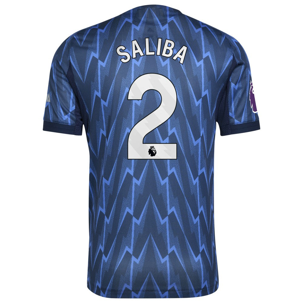 William Saliba Arsenal 2025/26 Away Player Jersey Blue - Adidas
