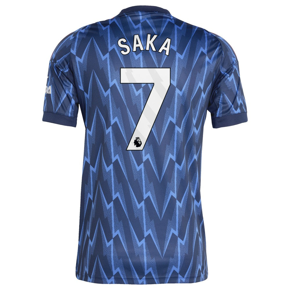 Bukayo Saka Arsenal 2025/26 Away Replica Player Jersey Blue - Adidas