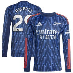 Kai Havertz Arsenal 2025/26 Away Replica Long Sleeve Player Jersey Blue - Adidas