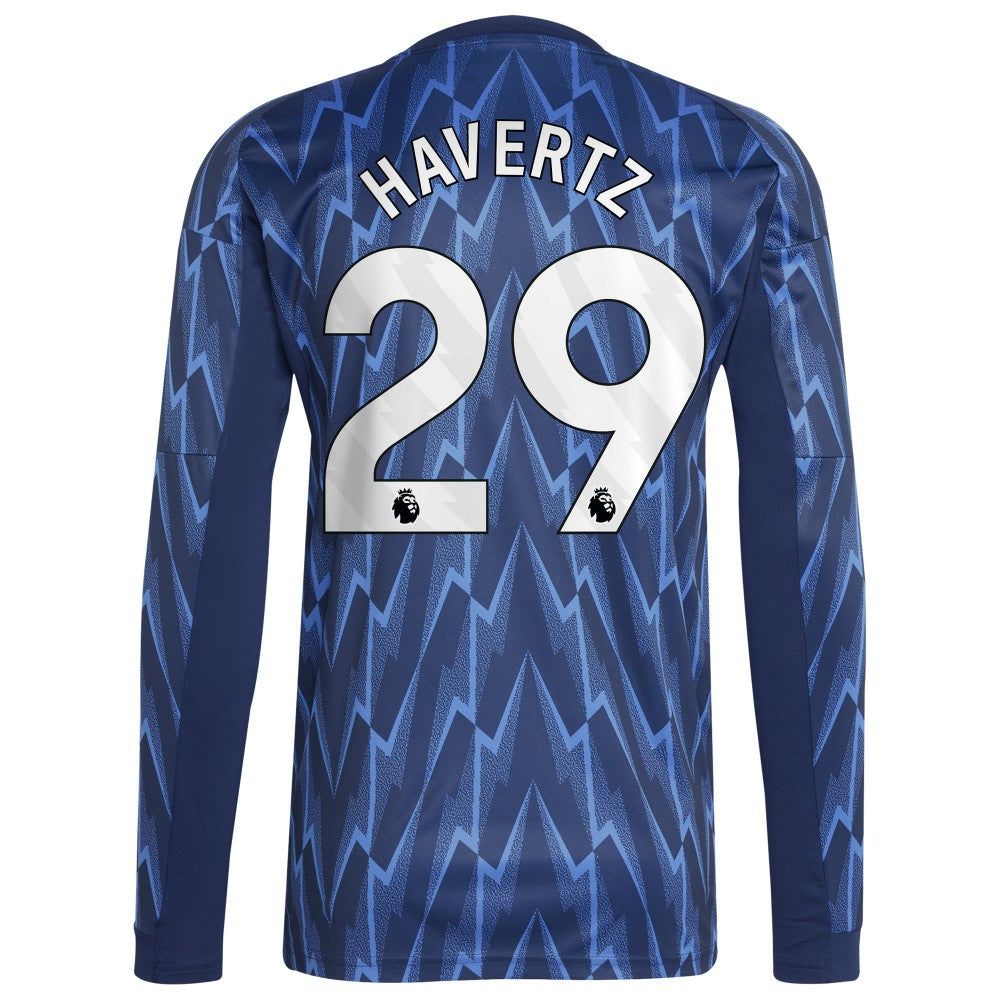 Kai Havertz Arsenal 2025/26 Away Replica Long Sleeve Player Jersey Blue - Adidas
