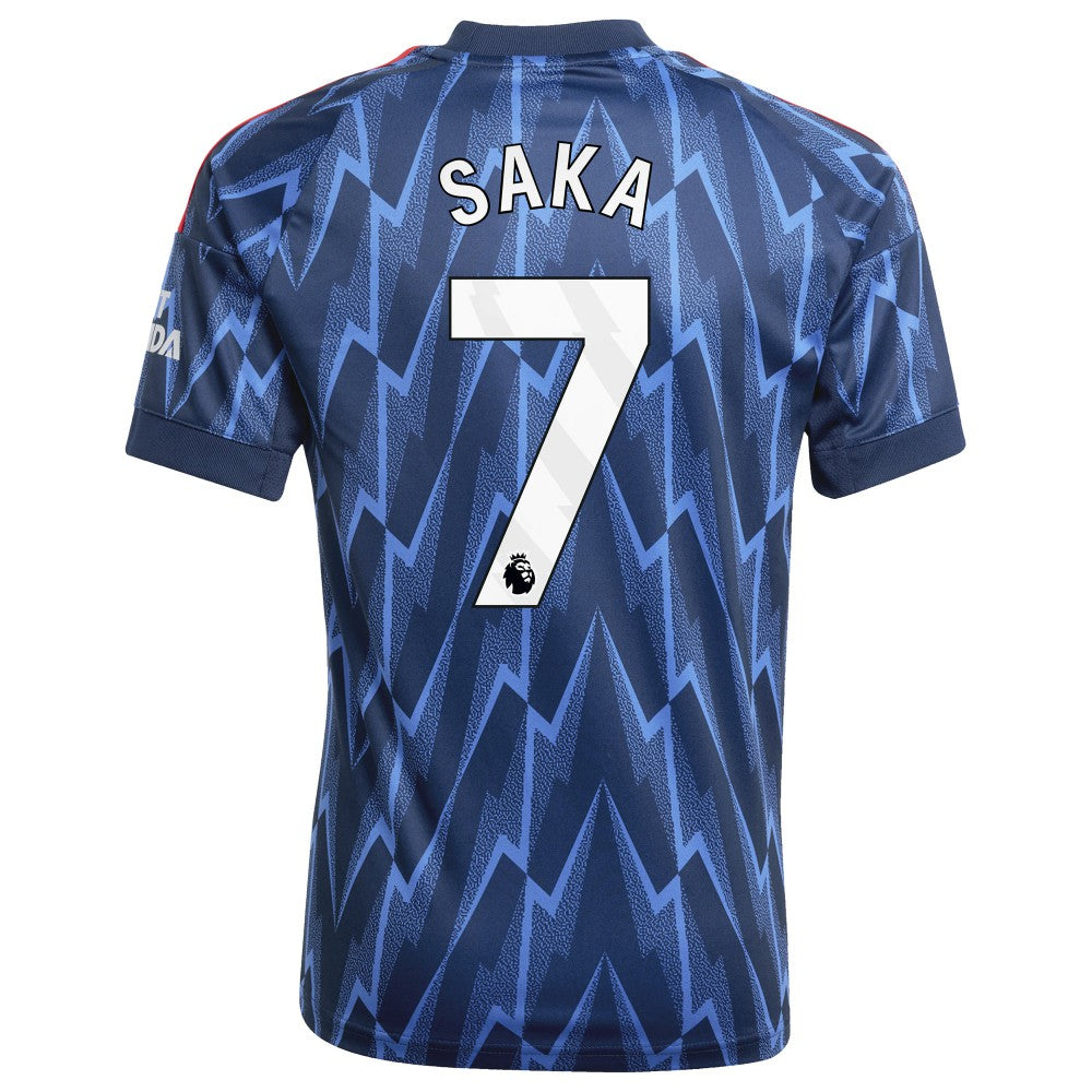 Bukayo Saka Arsenal Youth 2025/26 Away Replica Player Jersey Blue - Adidas