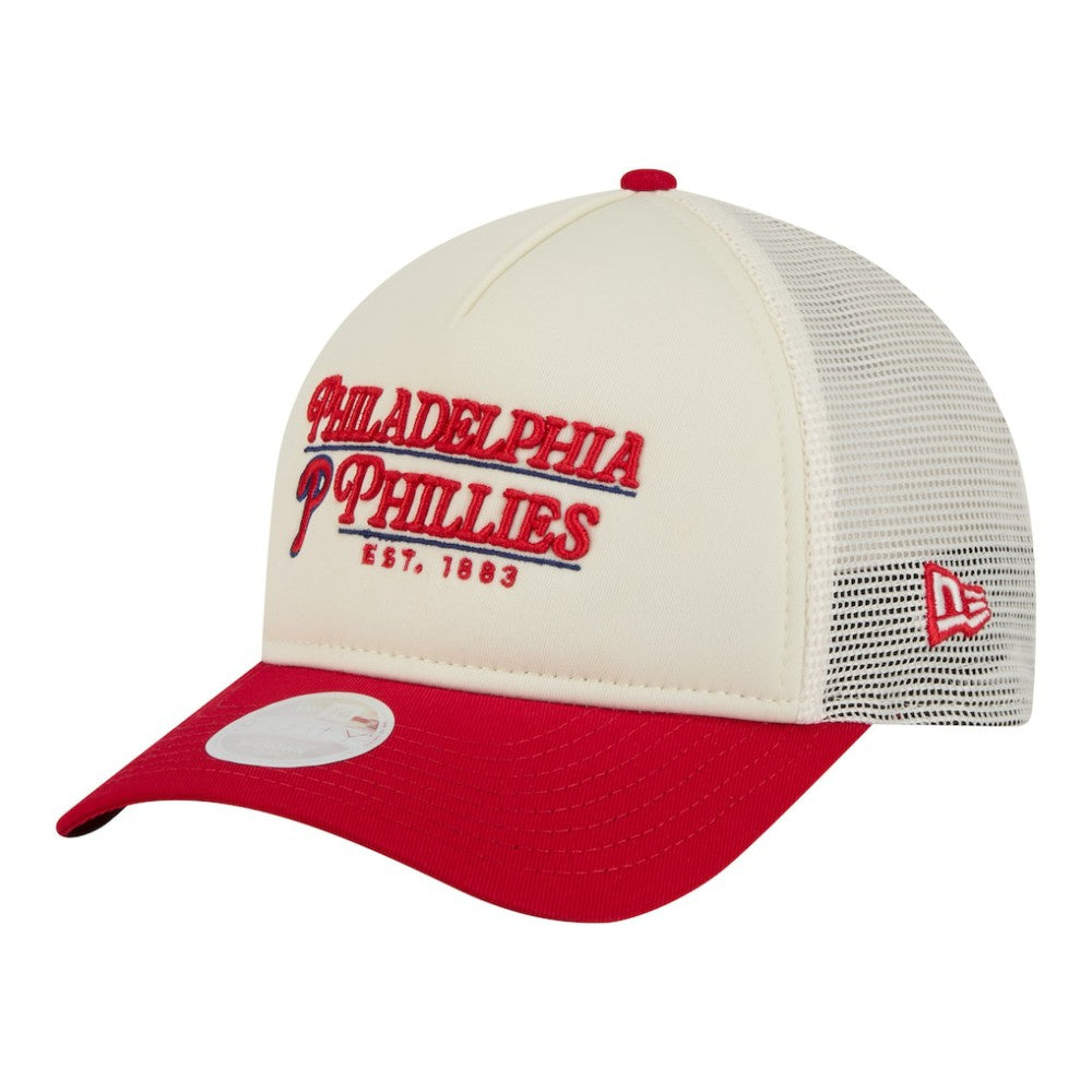 Philadelphia Phillies New Era Women's Retro 9FORTY M-Crown A-Frame Trucker Adjustable Hat | MLB Sale