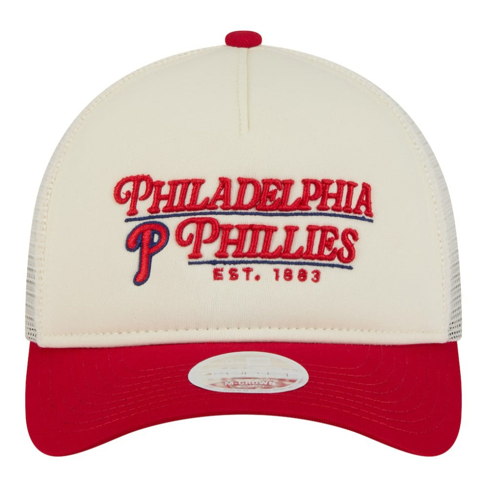 Philadelphia Phillies New Era Women's Retro 9FORTY M-Crown A-Frame Trucker Adjustable Hat | MLB Sale