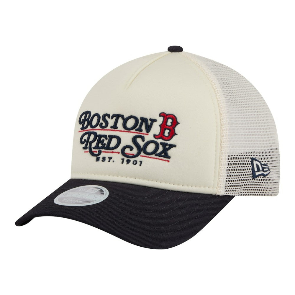 Boston Red Sox New Era Women's Retro 9FORTY M-Crown A-Frame Trucker Adjustable Hat | MLB Shop