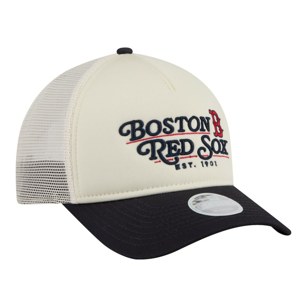 Boston Red Sox New Era Women's Retro 9FORTY M-Crown A-Frame Trucker Adjustable Hat | MLB Shop