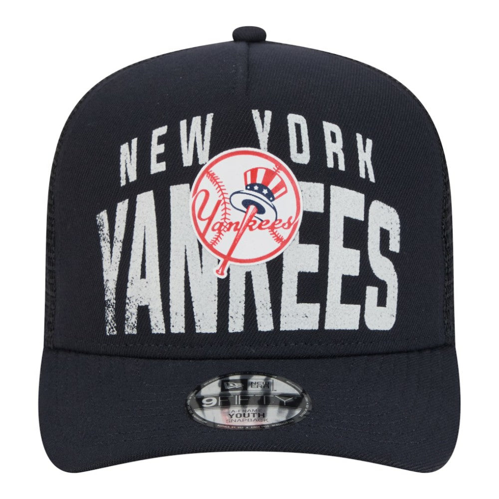 New York Yankees New Era Youth Logo Fade A-Frame 9FIFTY Snapback Hat | MLB For sale